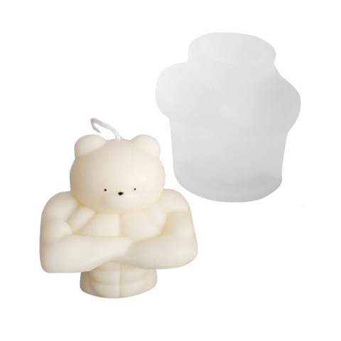 Molde de oso musculoso para vela, molde 3D Silicón Oso Musculoso Chico