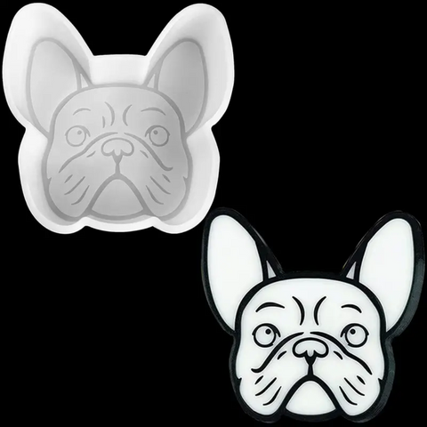 Molde Perrito Bull Dog 2D para Jabón Molde de Silicón