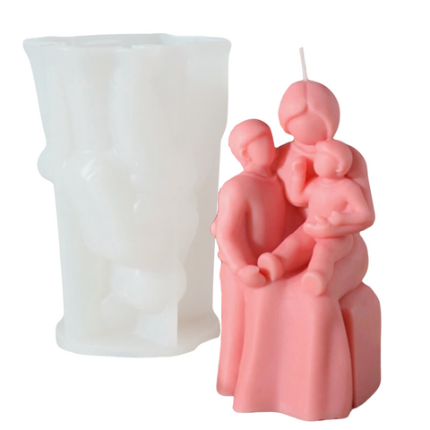 Molde de Silicón 3D Madre e Hijos Amor Día de la Madre