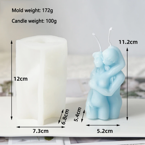Molde de Silicón Pareja Sexy Abrazo de Amantes 3D