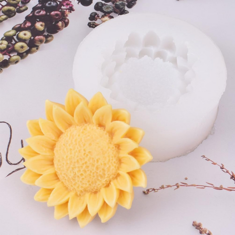 Molde Girasol 3D para Vela Molde de Silicón de 8cm