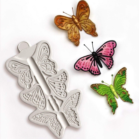 Molde Fondant 3 Mariposas Grandes