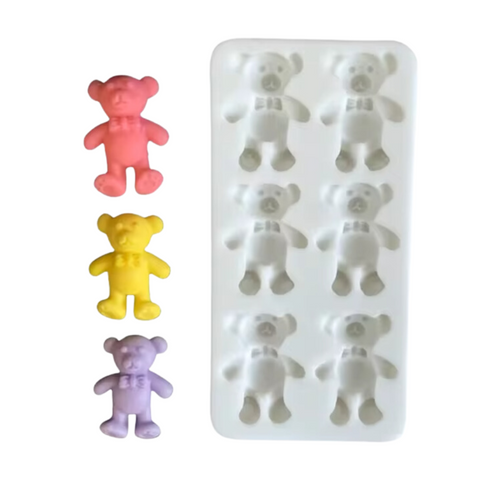 Molde 6 Mini Ositos Fondant Molde de Silicón