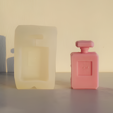 Molde Botella de Perfume 3D de Moda para Vela