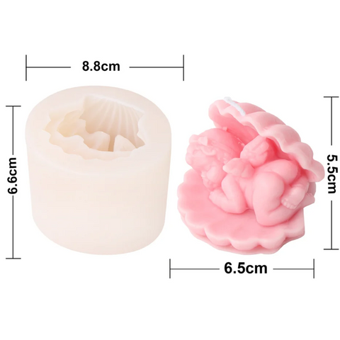 Molde Concha con Ángel 3D Bebé Shell