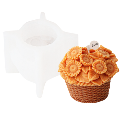 Molde Canasta Girasoles 3D