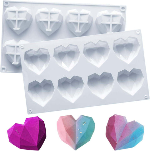 Molde Corazón Diamante Chico 8 Cavidades