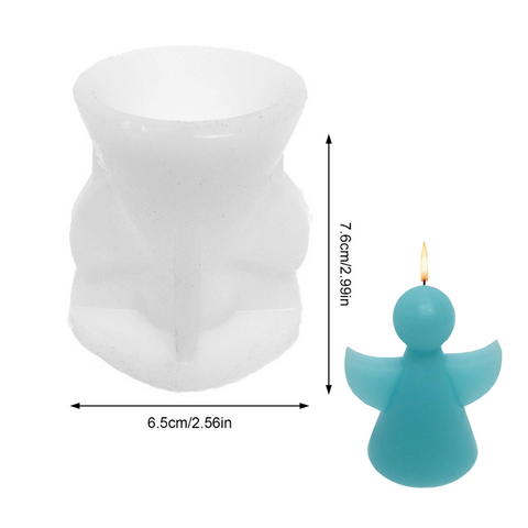 Molde de Angelito 3D para Vela, Molde de Silicón Ángel Celestial