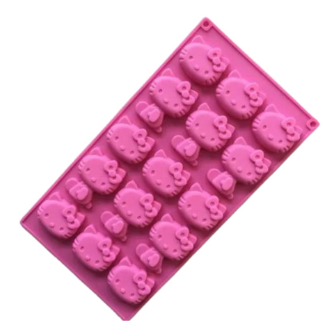Molde de Silicón 15 Gatitas con Moño en Oreja