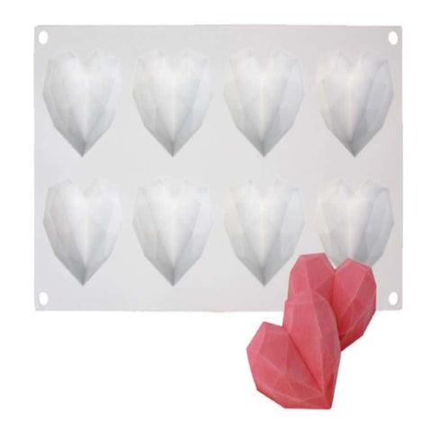 Molde Corazón Diamante Chico 8 Cavidades