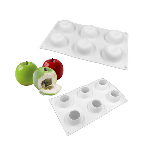 Molde de Silicón 6 Manzanas Grandes en 3D