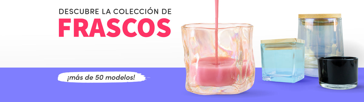 Frascos para velas artesanales de la marca Moldemania