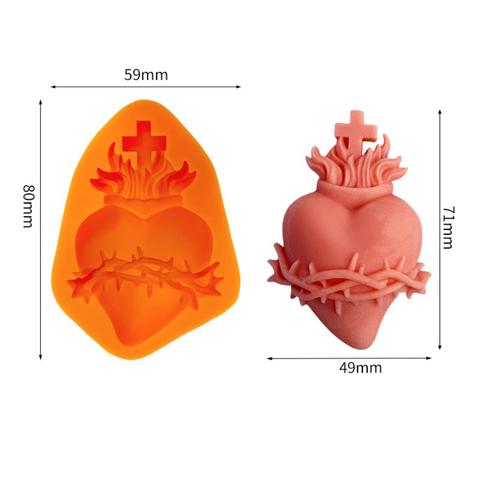 Molde para Vela 3D Corazón Sagrado