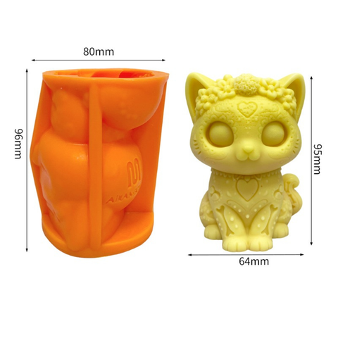 Molde Gato Ofrenda Día de Muertos 3D