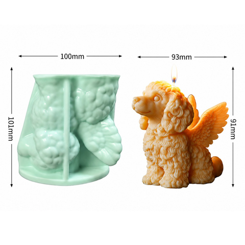 Molde para Vela 3D perrito Ángel