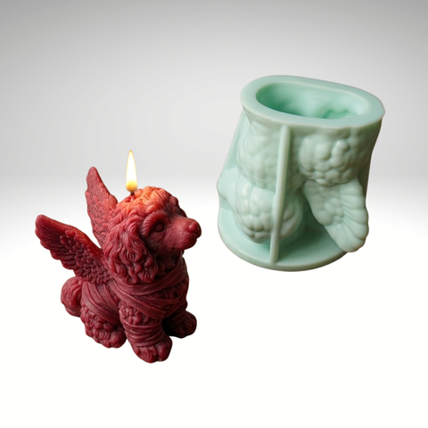 Molde para Vela 3D perrito Ángel