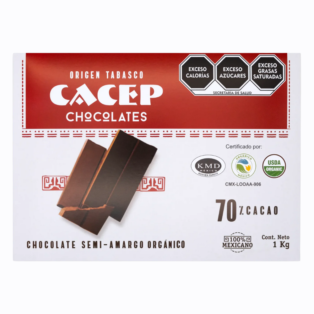 Barra 1 kg Chocolate Semi amargo 70% CACEP