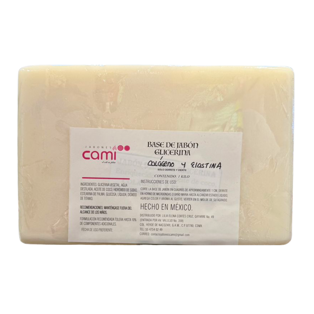 Base de Jabón Glicerina Colágeno y Elastina 1 kg