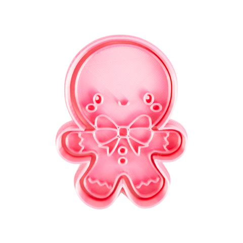 Cortador con Sello Jengibre con Moño 8cm