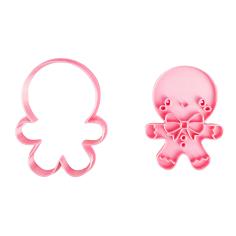 Cortador con Sello Jengibre con Moño 8cm