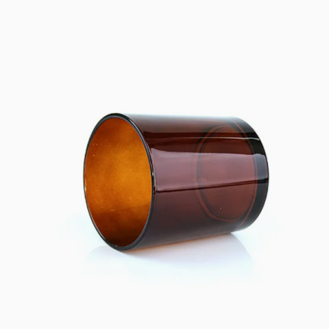 Vaso Ámbar con Tapa Bambú 200 ml