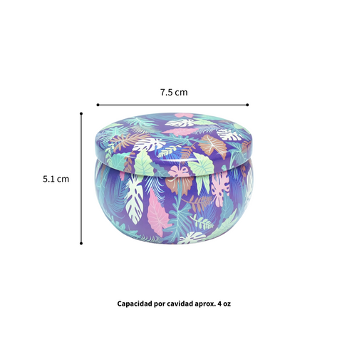 Lata para Vela Aluminio 4 oz Monstera