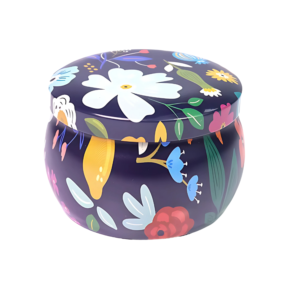 Lata Aluminio Flores para Vela 4oz