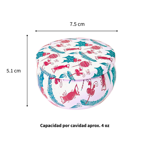 Lata para Vela Aluminio 4 oz. Navidad