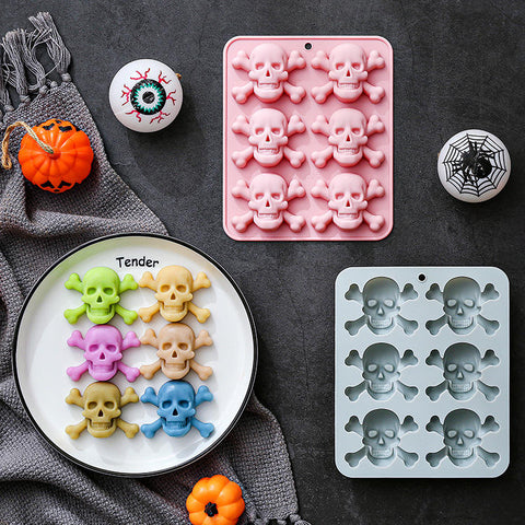 Molde 6 Calaveras Piratas 2D