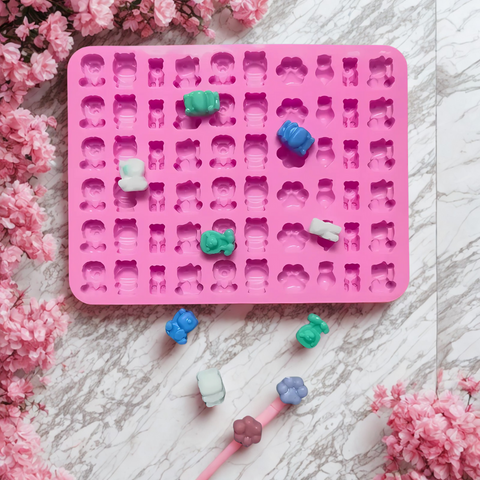 Set 5 Moldes Mini Gomitas Figuritas Variadas + 2 Goteros
