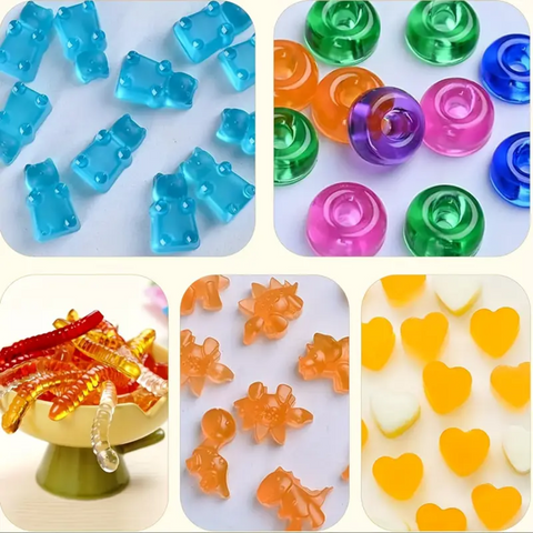 Set De 5 Moldes Para Gomitas y 2 Goteros