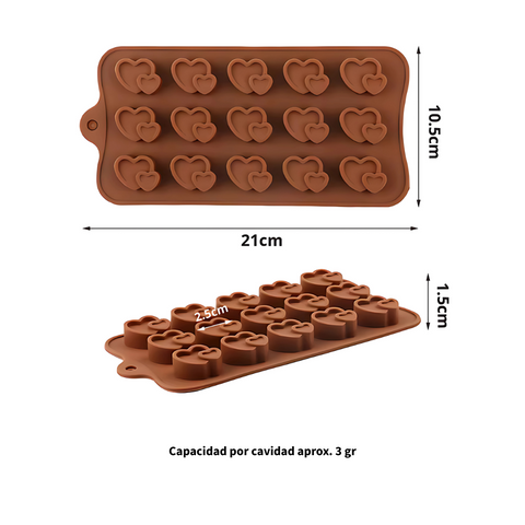 Molde Corazones Choco