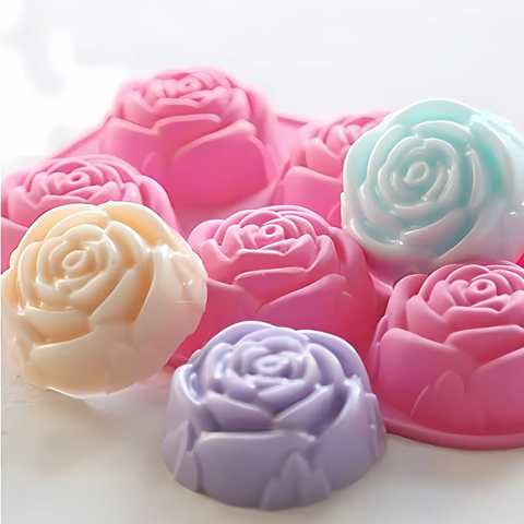 Molde 6 Rosas con Hojas 3D Jabonero
