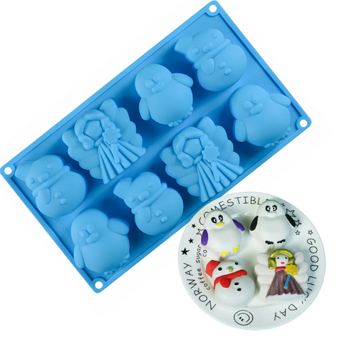 Molde Ángel y Pingüinos Navidad