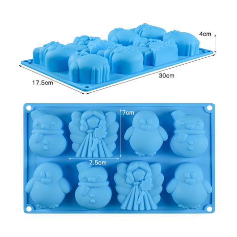 Molde Ángel y Pingüinos Navidad