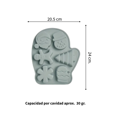 Molde De silicón Guante Navideño