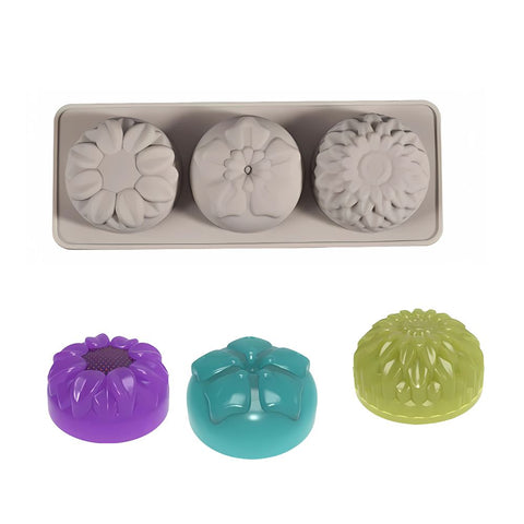 Molde De Silicón 3 Flores para jabón