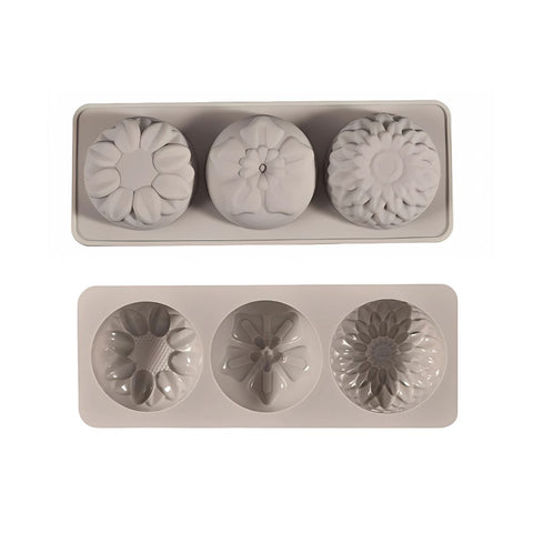 Molde De Silicón 3 Flores para jabón