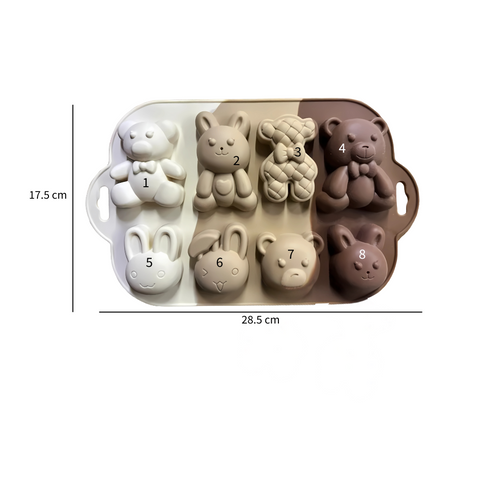 Molde Osos Y Conejos Reposteria