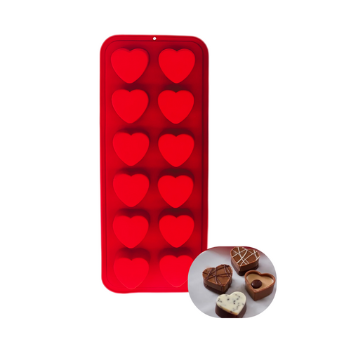 Molde De Silicón 12 Corazones