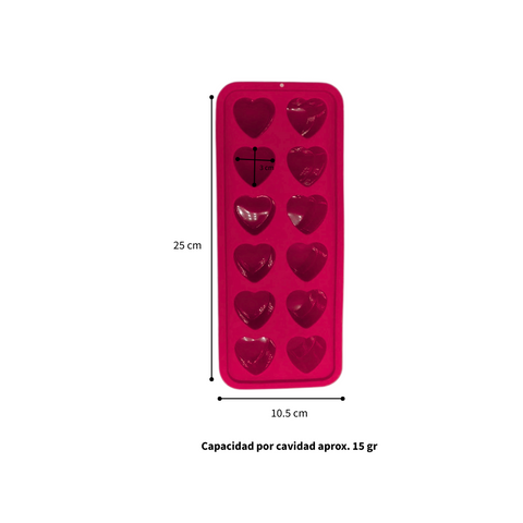 Molde De Silicón 12 Corazones