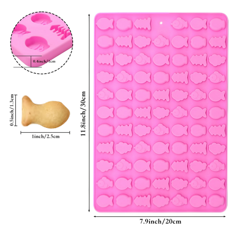 Molde De Silicón peces 76 cavidades