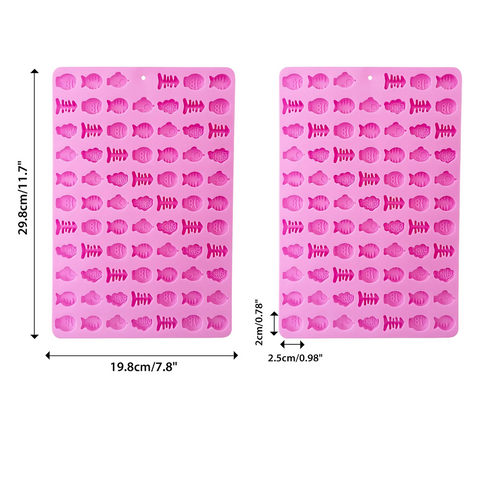 Molde De Silicón peces 76 cavidades