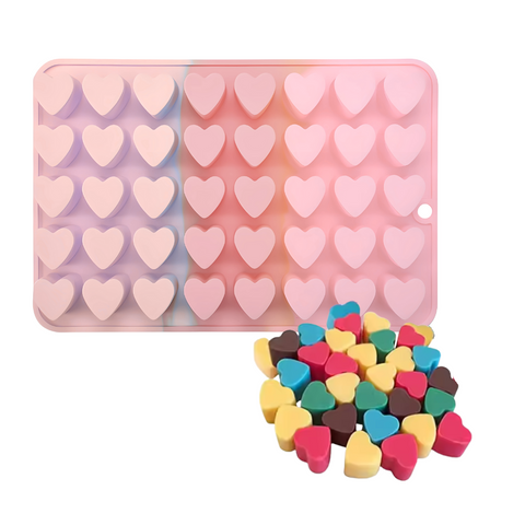 Molde de silicón 40 mini  corazones