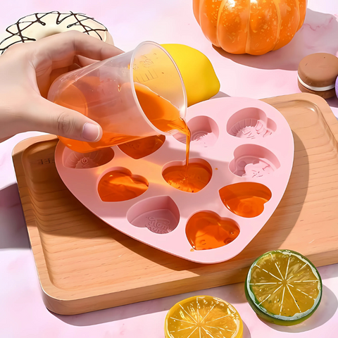 Molde De Silicón Corazones varias 10 cavidades.