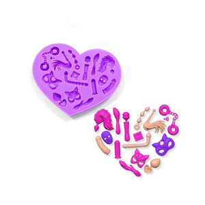 Molde de Silicón Corazón con Utensilios Sexys Fondant