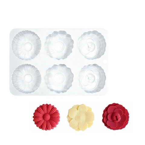 Molde de Silicón 3 Flores Primaverales Premium