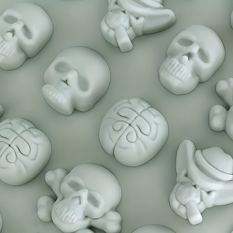 Molde Calaveras Vaqueras y Cerebros 20 Figuras