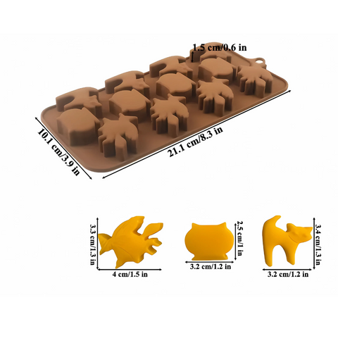 Molde Brujas Gatos y Calderos para Repostería