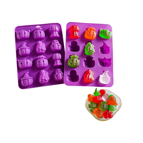 Molde 12 Calabazas Gatos y fantasmas